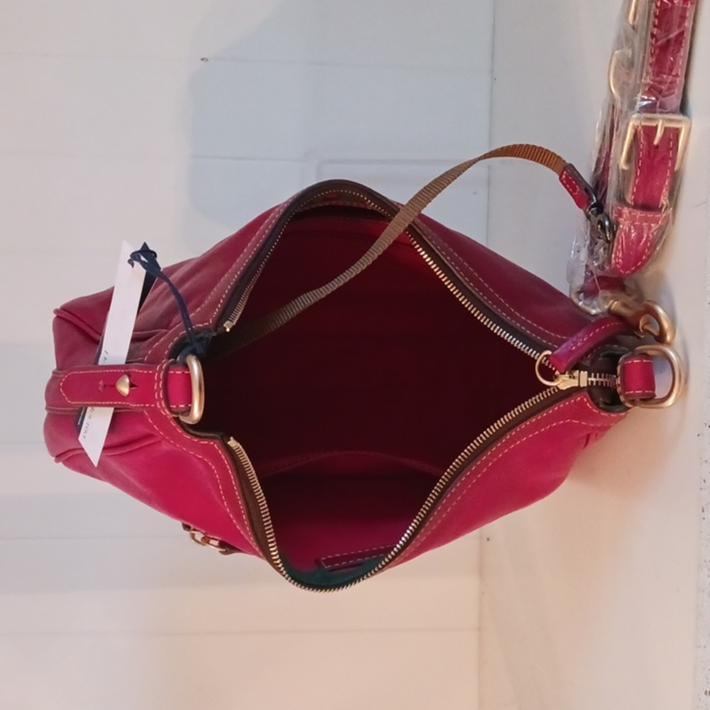 Dooney & Bourke Nwt Red Hobo Cross Body Bag. - Picture 5 of 13